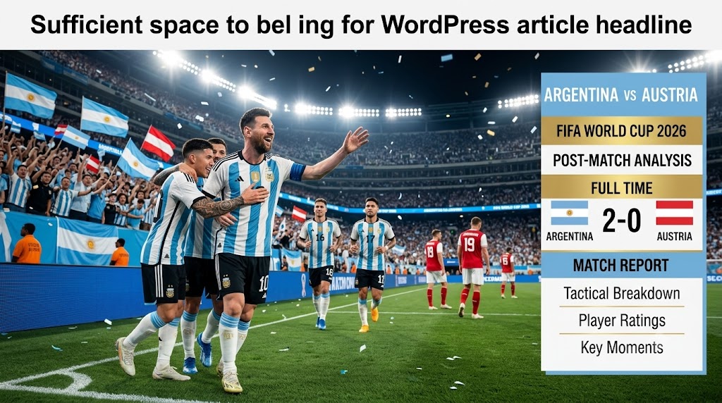 Argentina players celebrate after defeating Austria 2-0 in the FIFA World Cup 2026 match at MetLife Stadium in New Jersey.