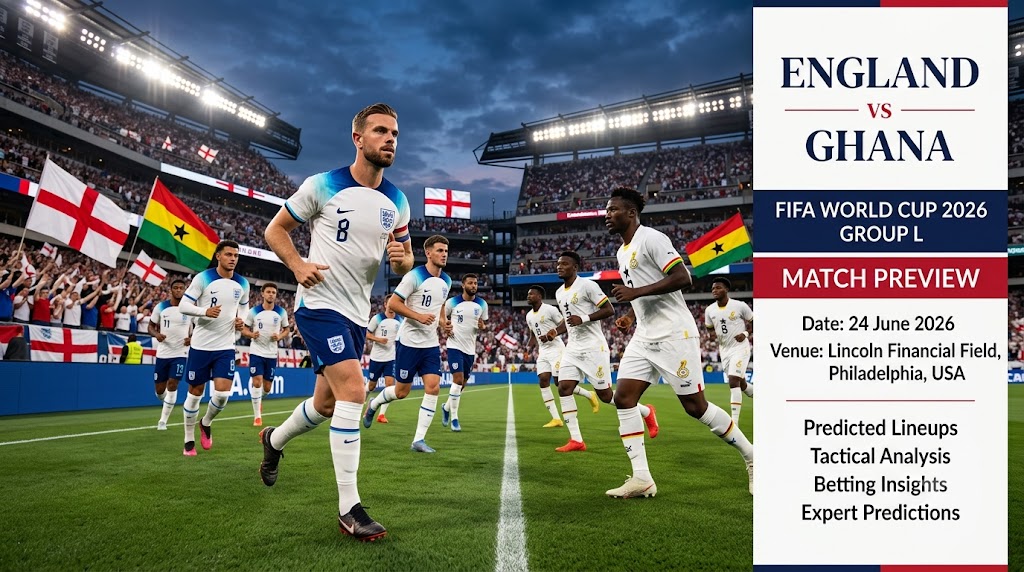 England and Ghana players warming up before their FIFA World Cup 2026 Group L match at Lincoln Financial Field in Philadelphia.
