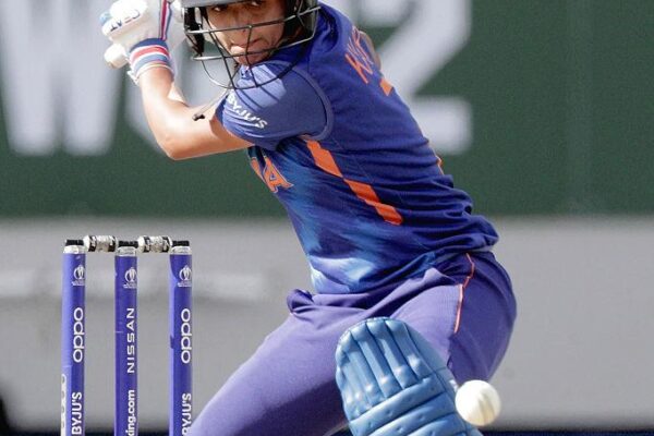 Harmanpreet Kaur in India's latest women's cricket jersey during an international match ahead of the ICC Women's T20 World Cup 2026.