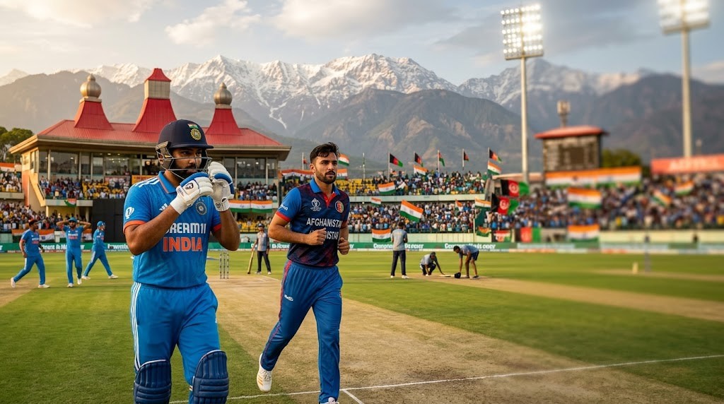 India vs Afghanistan 1st ODI 2026 preview in Dharamshala featuring players from both teams, team news, pitch report, and expert analysis for the series opener.