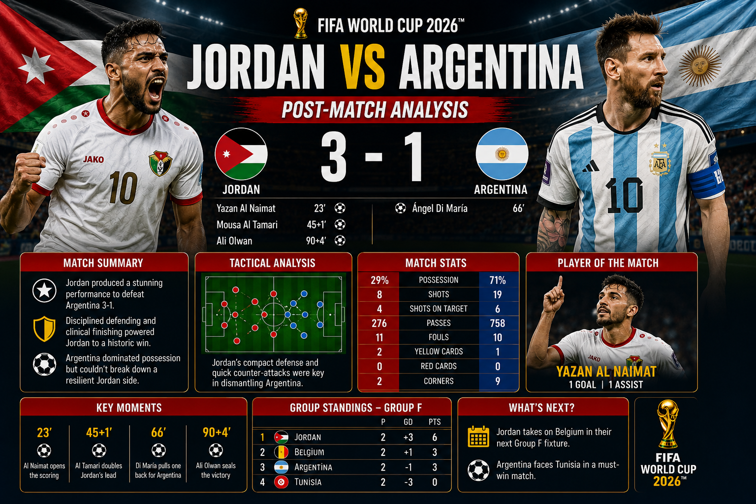 Lionel Messi free kick goal Argentina vs Jordan World Cup 2026.