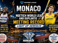 Beatrice Ngetich sets world lead and Mondo Duplantis breaks meeting record at Monaco Diamond League Herculis 2026 in a stunning and historic night of athletics at the Principality of Monaco.
