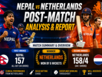 Scott Edwards batting during the Nepal vs Netherlands ICC CWC League 2 match in Utrecht