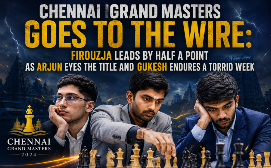 Chennai Grand Masters chess tournament goes to the wire with Alireza Firouzja leading by half a point as Arjun Erigaisi eyes the title and Gukesh endures a torrid week at the elite chess event 2026.