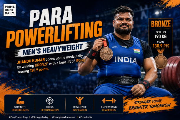 Jhandu Kumar Wins Bronze in Para Powerlifting at 190kg