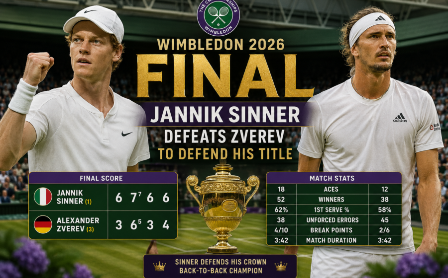 Marcel Arevalo and Jelena Ostapenko win the Wimbledon 2026 mixed doubles title while the men's and women's singles finals lineups take shape at the All England Club SW19.