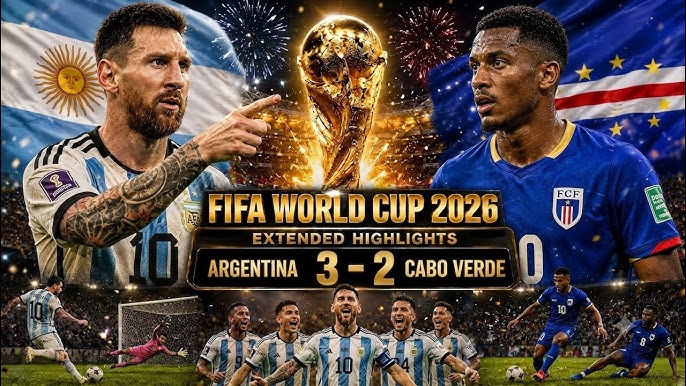 Argentina beat Cabo Verde 3-2 after extra time in FIFA World Cup 2026 Round of 32 with Lionel Messi and Cristian Romero key as defending champions survive an almighty scare to advance into the Round of 16.