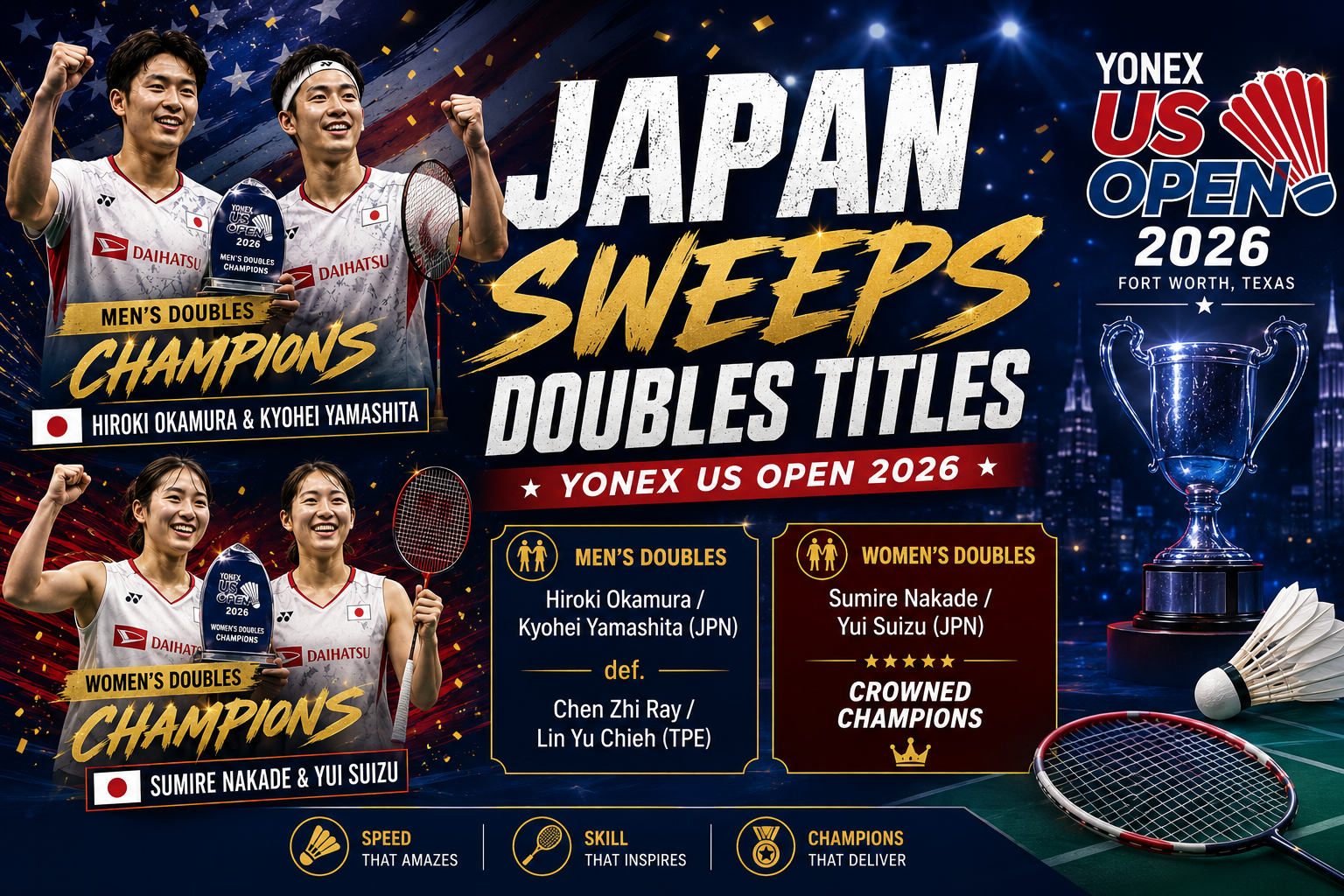 Japan Sweep Doubles Titles at Yonex US Open 2026