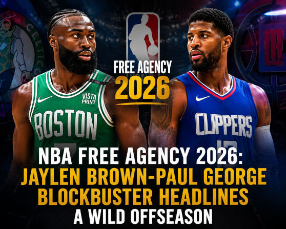 NBA Free Agency 2026 highlights featuring Jaylen Brown and Paul George blockbuster move headlining a wild and action packed NBA offseason with major trades and signings.