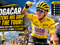 Tadej Pogacar wins solo at Col du Haag to extend his Tour de France 2026 yellow jersey lead while Remco Evenepoel climbs to second place in the general classification standings.