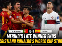 Spain beat Portugal 1-0 in FIFA World Cup 2026 Round of 16 with Mikel Merino scoring a late winner to eliminate Portugal and end Cristiano Ronaldo's World Cup story at the All England Club.