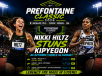 Nikki Hiltz stuns Faith Kipyegon as world records tumble at the Prefontaine Classic 2026 in Eugene Oregon in a historic night of athletics at Hayward Field.