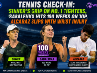 Tennis world rankings update with Jannik Sinner tightening his grip on world number one Aryna Sabalenka reaching 100 weeks at the top and Carlos Alcaraz slipping in rankings due to wrist injury 2026.