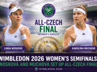 Linda Noskova and Karolina Muchova advance through Wimbledon 2026 women's semifinals to set up a historic all-Czech final at the All England Club SW19.