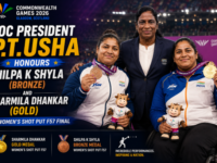 Sharmila Dhankar and Shilpa K. Shyla celebrating their gold and bronze medals at the Commonwealth Games 2026.