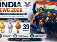 Indian athletes celebrating success at the Glasgow 2026 Commonwealth Games